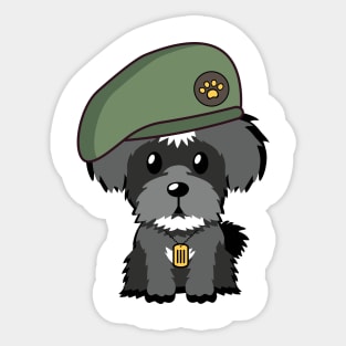 Green Beret Schnauzer Sticker